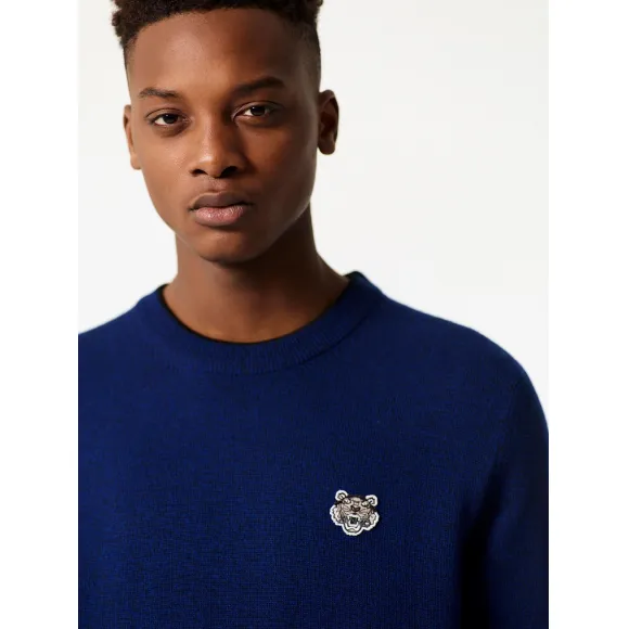 凯卓/Kenzo 男士 海军蓝 开衫 虎冠美利奴毛衣 F765PU2023AB.76.L