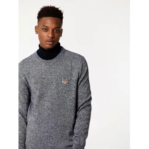 凯卓/Kenzo 男士 煤灰色 开衫 虎冠美利奴毛衣 F765PU2023AB.98.L