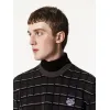 凯卓/Kenzo 男士 黑色卡其色 开衫 格纹虎纹毛衣 F765PU2083AD.51.L