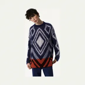 凯卓/Kenzo 男士 海军蓝 毛衣 羊毛提花马海毛毛衣 F765PU5123DC.76.L