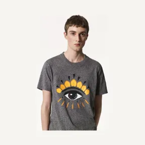 凯卓/Kenzo 男士 煤灰色 T恤 眼睛T恤 F765TS0494YC.98.L