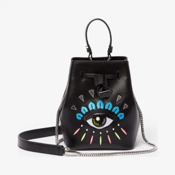 凯卓/Kenzo 黑色 水桶包 眼睛皮革水桶包 F852SA603L22.99B.TU