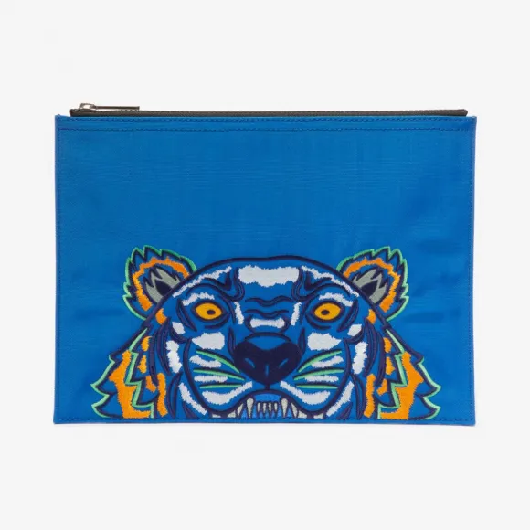 凯卓/Kenzo 蓝色 手拿包 A4 Tiger帆布手拿包 F855PM302F20.70.TU