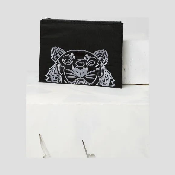 凯卓/Kenzo 黑色 手拿包 A4 Tiger帆布手拿包 F855PM302F20.99.TU