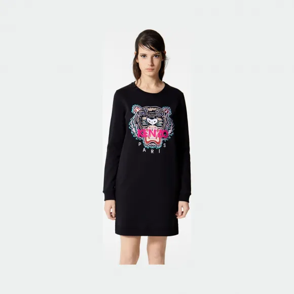 凯卓/Kenzo 黑色 礼服 老虎运动衫连衣裙 F862RO8354XA.99.L