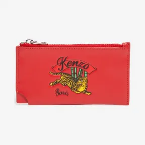 凯卓/Kenzo 红色 卡夹 Jumping Tiger拉链皮革卡夹 F865PM706L42.21.TU