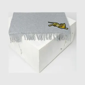 凯卓/Kenzo 冰蓝色 手套 跳虎羊毛围巾 F868EU720SFC.62.TU