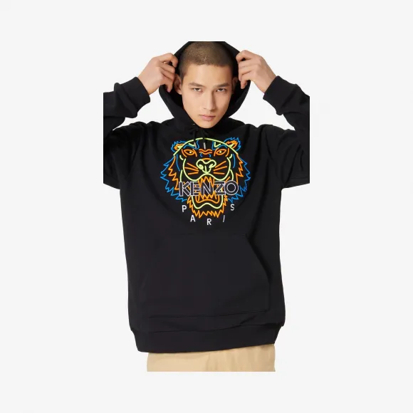 凯卓/Kenzo 黑色 运动衫 霓虹老虎连帽运动衫 F955SW4234XF.99.S