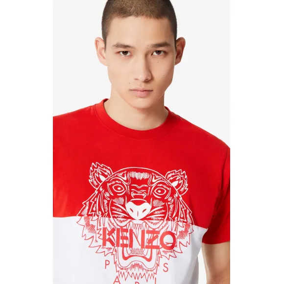 凯卓/Kenzo 红色 T恤 拼色老虎T恤 F955TS0434W5.21.L