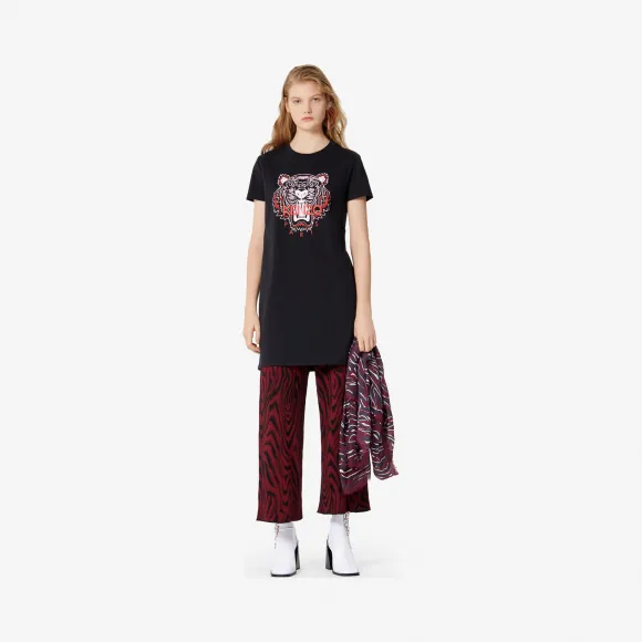 凯卓/Kenzo 黑色 礼服 老虎T恤连衣裙 F962RO8514YI.99.XL