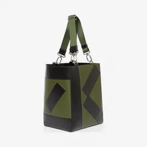 凯卓/Kenzo 女士 黑色卡其色 皮包 Kube手提袋 F962SA900L13.51.TU