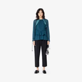 凯卓/Kenzo 深蓝色 衬衫 假日胶囊荷叶边上衣 F962TO1725HA.73.34