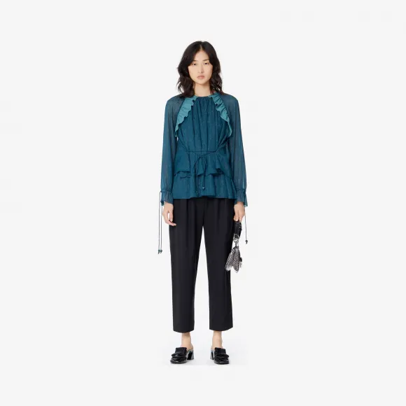 凯卓/Kenzo 深蓝色 衬衫 假日胶囊荷叶边上衣 F962TO1725HA.73.34