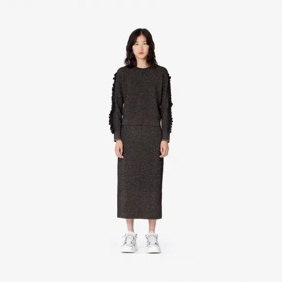 凯卓/Kenzo 黑色 针织品 Holiday Capsule褶皱闪光毛衣 F962TO642825.99.L