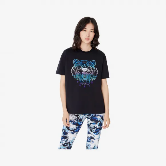 凯卓/Kenzo 黑色 T恤 假日胶囊老虎T恤 F962TS9534Y8.99.L