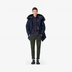 凯卓/Kenzo 海军蓝 羽绒服 长款连帽派克大衣 F965OU2611NK.76.L