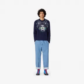 凯卓/Kenzo 海军蓝 开衫 爪老虎羊毛套头衫 F965PU2513XE.76.L