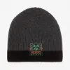 凯卓/Kenzo 煤灰色 手套 假日胶囊两色虎纹针织帽 F968BU149KGF.98.TU