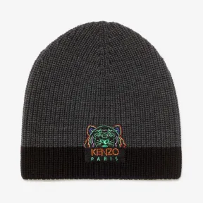 凯卓/Kenzo 煤灰色 手套 假日胶囊两色虎纹针织帽 F968BU149KGF.98.TU