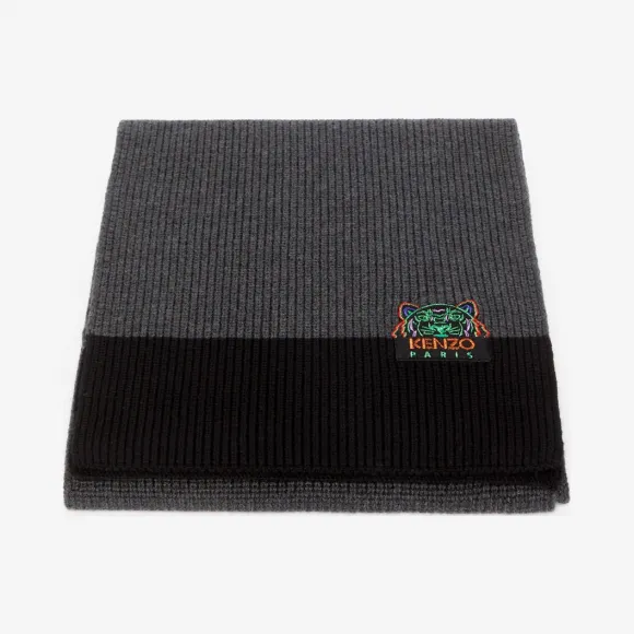 凯卓/Kenzo 煤灰色 手套 假日胶囊两色老虎围巾 F968EU749KGF.98.TU