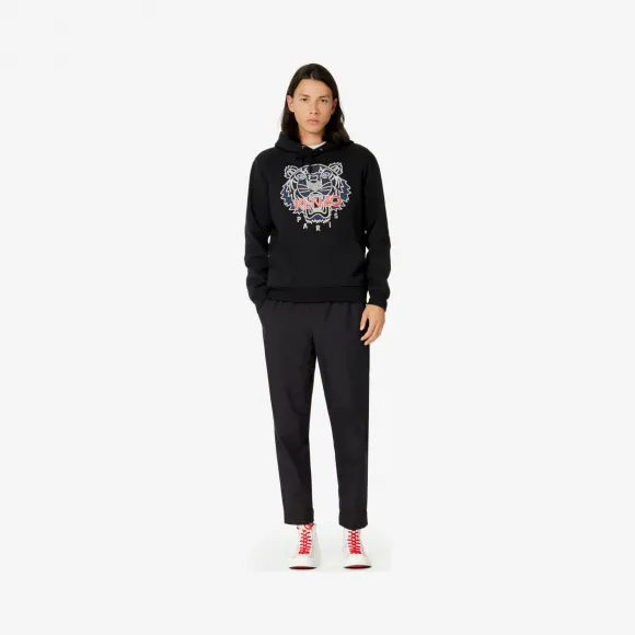 凯卓/Kenzo 黑色 运动衫 老虎连帽运动衫 FA55SW1664XO.99.L