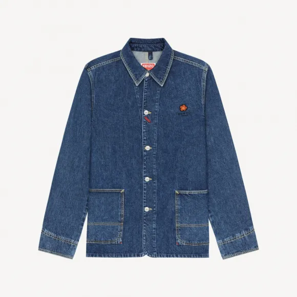 凯卓/Kenzo 'BOKE FLOWER' crest denim workwear jacket FC55DV101CEB.76.M