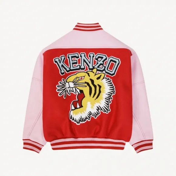 凯卓/Kenzo Wool and leather 'Tiger Varsity' jacket FC62BL1479ON.21.M