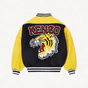 凯卓/Kenzo Wool and leather 'Tiger Varsity' jacket FC65BL1379OM.77.L