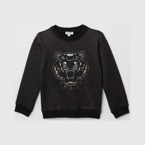 凯卓/Kenzo 女孩 黑色 套头衫 闪闪发光的老虎汗 L56G15135F08.99.4A