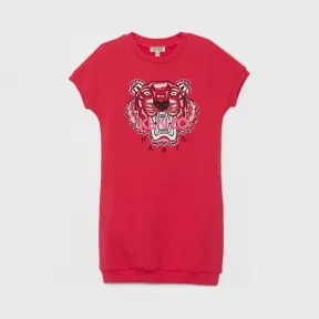 凯卓/Kenzo 女孩 深紫红色 连衣裙 老虎运动衫连衣裙 L75J30268F03.26.10A