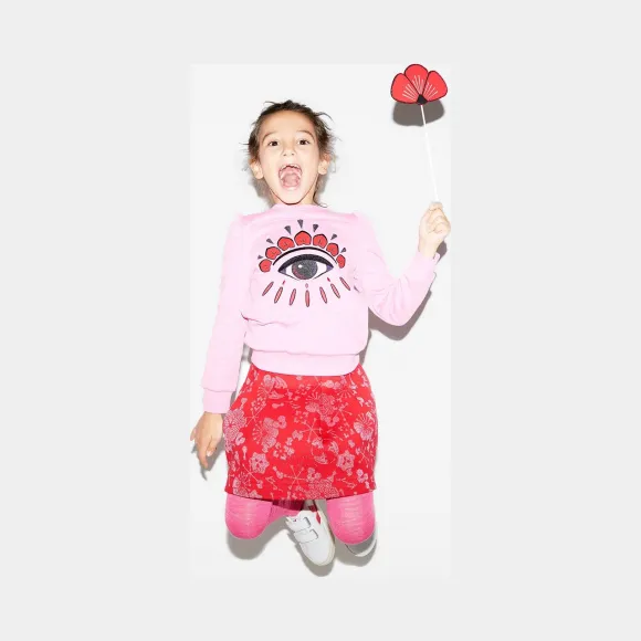 凯卓/Kenzo 女孩 粉色 运动衫 眨眼的眼睛聚集的运动衫 L76K15118F02.31.10A