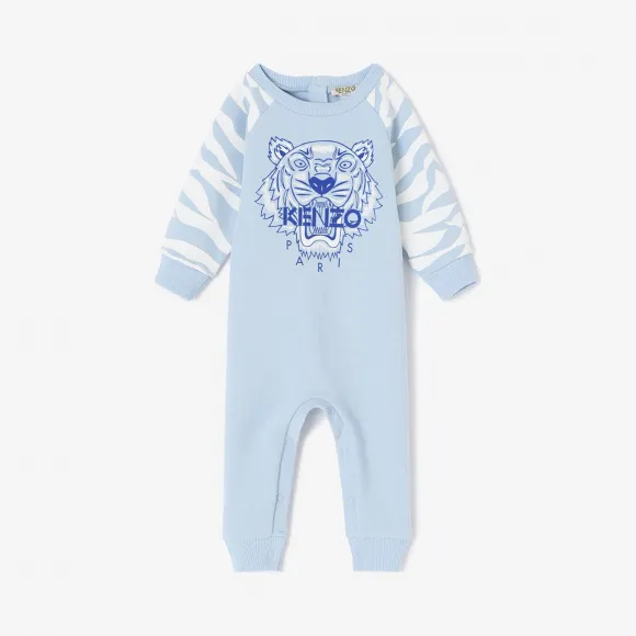凯卓/Kenzo 男孩 天蓝色 连体衣 老虎条纹Babygrow L76Z32507G03.64.12M