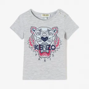 凯卓/Kenzo 女孩 中灰 T恤 老虎T恤 L85Z10027F03.96.18M