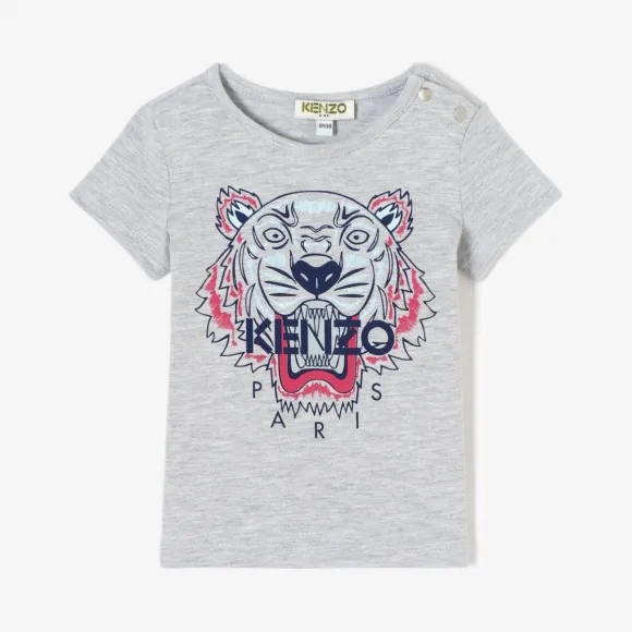 凯卓/Kenzo 女孩 中灰 T恤 老虎T恤 L85Z10027F03.96.18M