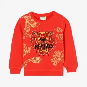 凯卓/Kenzo 男孩 红色 运动衫 老虎运动衫 L95N15708G02.21.10A