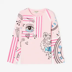 凯卓/Kenzo 女孩 浅粉色 T恤 超级多元T恤 L96P10088F02.30.10A