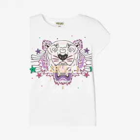 凯卓/Kenzo 女孩 白色 T恤 超级老虎T恤 L96P10208F03.01.10A