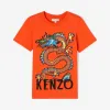 凯卓/Kenzo 男孩 中橙色 T恤 日本龙T恤 L96P10588G02.17.6A
