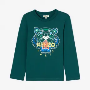 凯卓/Kenzo 男孩 深绿色 T恤 老虎T恤 L96P10688G03.55.3A