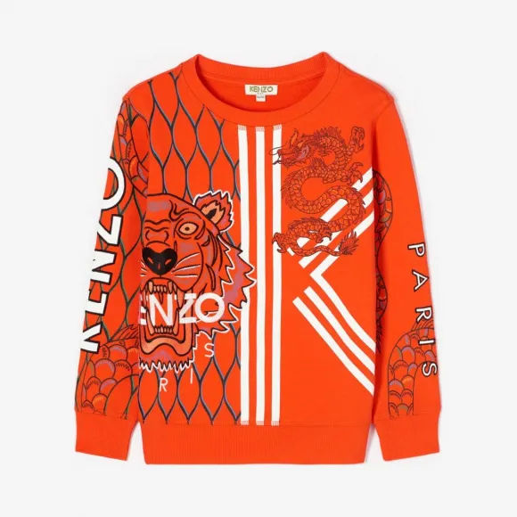 凯卓/Kenzo 男孩 中橙色 运动衫 多图标“日本龙”？运动衫 L96P15548G02.17.3A