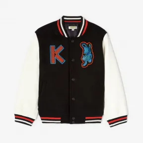 凯卓/Kenzo 男孩 黑色 夹克 日式龙纹大学外套 L96P41528G02.99.10A