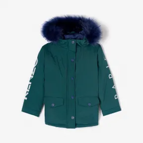 凯卓/Kenzo 男孩 深绿色 大衣 疯狂丛林2合1派克大衣 L96P44508G02.55.10A