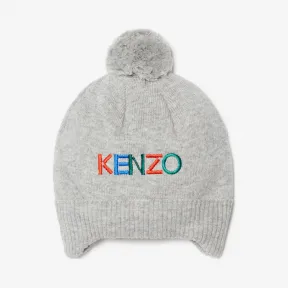 凯卓/Kenzo 男孩 中灰 针织帽 徽标豆豆 L96P90507G04.96.1