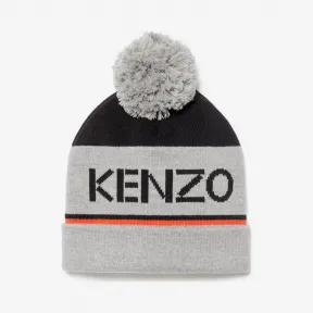 凯卓/Kenzo 男孩 中灰 针织帽 徽标豆豆 L96P90518G04.96.3