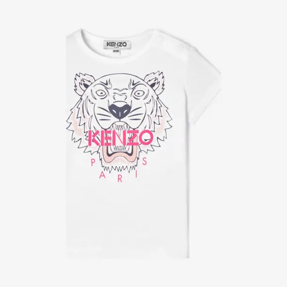 凯卓/Kenzo 女孩 白色 T恤 老虎T恤 L96Z10248F01.01.18M