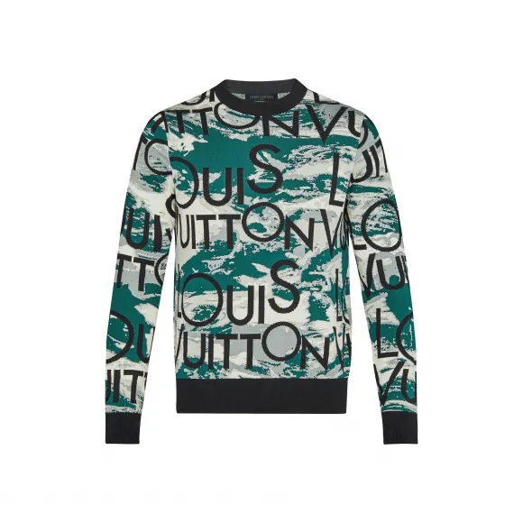 路易威登/Louis Vuitton(LV) 男士 Allover Logo 提花圆领衫 1A4PXR