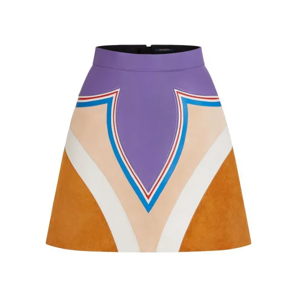 路易威登/Louis Vuitton(LV) 皮革嵌花高腰 A 字裙 1A8LUF