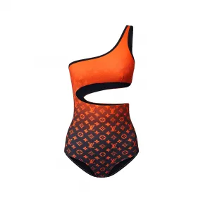 路易威登/Louis Vuitton(LV) 不对称喷涂花押字连体泳衣 - 女式 - 成衣 1AAX5I