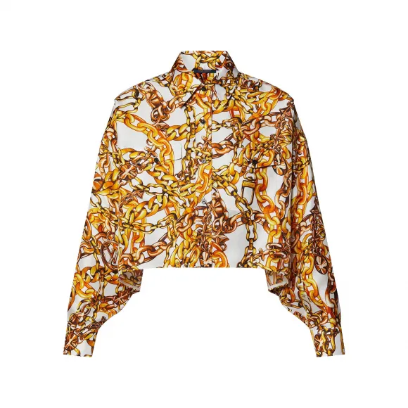 路易威登/Louis Vuitton(LV) 蝙蝠袖链条印花短款衬衫 - 成衣 1AB6MS