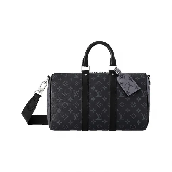 路易威登/Louis Vuitton(LV) Keepall Bandoulière 35 Monogram Eclipse 帆布 - 旅游用品 M46655